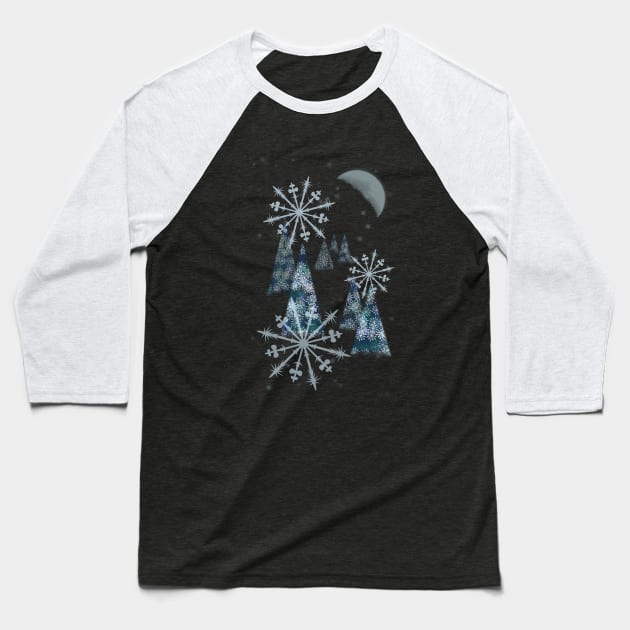 winter night Baseball T-Shirt by augenWerk